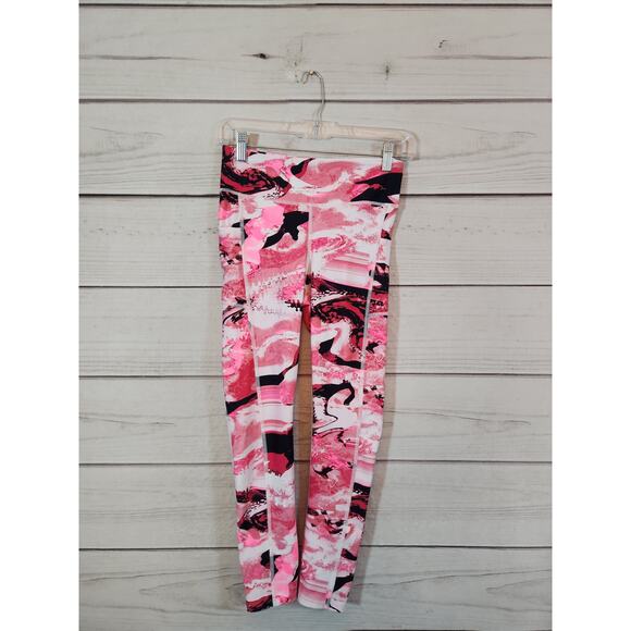Under‎ Armour Heatgear Women's Pink Printed Compression Crop Leggings Size Small - Picture 1 of 6